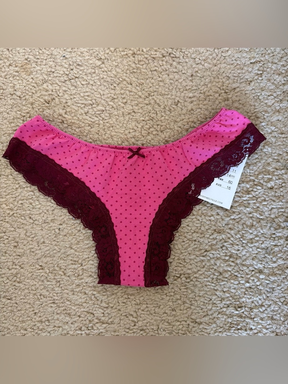 Brandy melville polka dots lace underwear